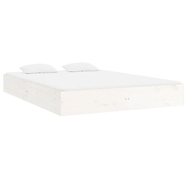vidaXL Cadre de lit sans matelas blanc bois massif 150x200 cm