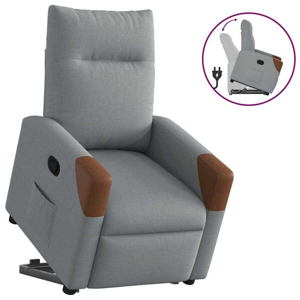 vidaXL Fauteuil inclinable Gris clair Tissu