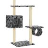 vidaXL Arbre à chat avec griffoirs en sisal 260 cm Gris Motif pattes