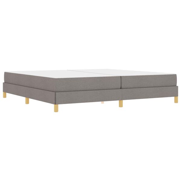 vidaXL Lit &agrave; ressorts avec matelas Taupe 200 x 200 cm tissu