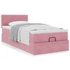 vidaXL Cadre de lit ottoman avec matelas rose 100x200 cm velours