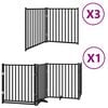 vidaXL Barri&egrave;re pour chien porte pliable 10panneaux noir bois peuplier