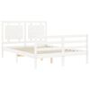 vidaXL Cadre de lit sans matelas blanc 140x200 cm bois massif
