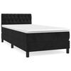 vidaXL Sommier &agrave; lattes de lit avec matelas Noir 100x200 cm Velours