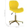 vidaXL Chaises &agrave; manger pivotantes lot de 2 jaune moutarde velours