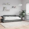 vidaXL Lit de jour avec matelas gris fonc&eacute; 100x200 cm tissu