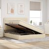 vidaXL Lit avec rangement et matelas Cr&egrave;me 160 x 200 cm Polyester