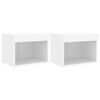 vidaXL Tables de chevet murales avec lumi&egrave;res LED 2 pcs blanc