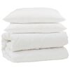 vidaXL Ensemble de Duvet avec oreiller 3 pi&egrave;ces Blanc Microfibre