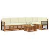 vidaXL Ensemble de canap&eacute; d'angle avec coussin 7 pcs Naturel et Cr&egrave;me