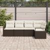 vidaXL Ensemble de canap&eacute; de jardin 5 pcs Marron et blanc polyrotin