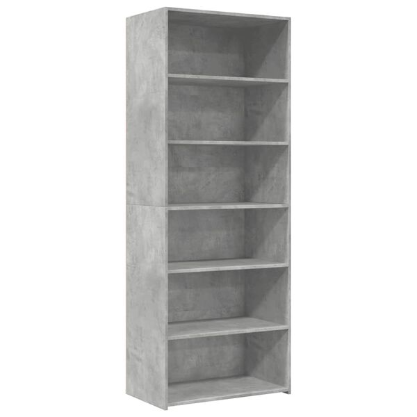 vidaXL Buffet haut gris béton 70x41x185 cm bois d'ingénierie