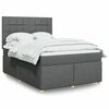 vidaXL Sommier &agrave; lattes de lit avec matelas Gris fonc&eacute; 160x200cm Tissu