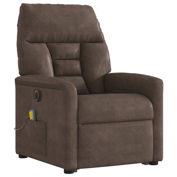 vidaXL Fauteuil inclinable de massage &eacute;lectrique marron