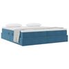 vidaXL Lit avec rangement et matelas Bleu fonc&eacute; 200 x 200 cm Velours