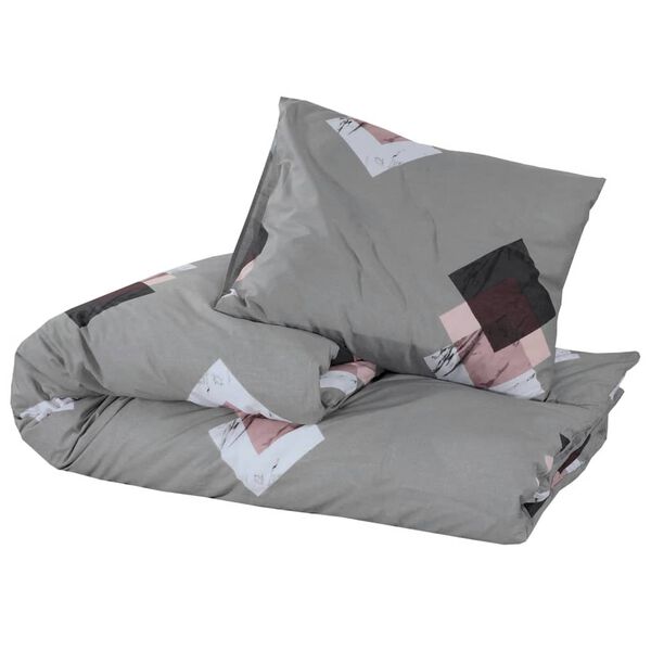 vidaXL Ensemble de housse de couette Gris 200x200 cm Coton