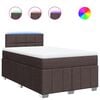 vidaXL Sommier &agrave; lattes de lit et matelas marron fonc&eacute; 120x190cm tissu