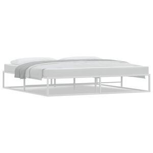 vidaXL Cadre de lit sans matelas blanc 200x200 cm m&eacute;tal