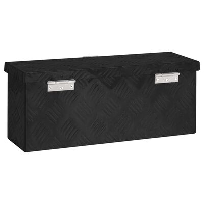 vidaXL Boîte de rangement Noir 50x15x20,5 cm Aluminium