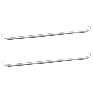 vidaXL Tringles &agrave; rideau 2 pcs blanc et argent&eacute; 40-60 cm aluminium