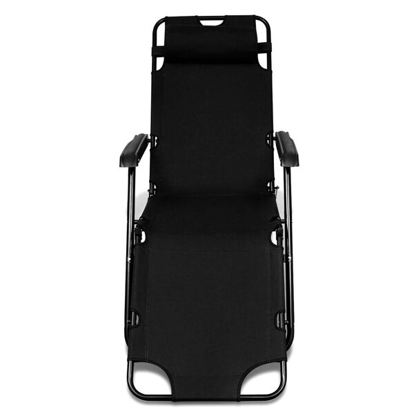 vidaXL Chaise de jardin Noir tissu