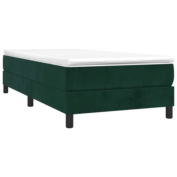 vidaXL Sommier &agrave; lattes de lit et matelas Vert fonc&eacute; 80x200 cm Velours