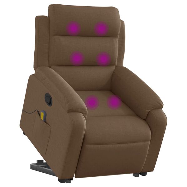 vidaXL Fauteuil de massage inclinable Marron Tissu