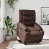 vidaXL Fauteuil inclinable de massage Marron Similicuir
