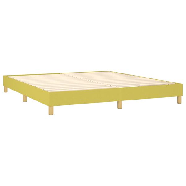 vidaXL Sommier &agrave; lattes de lit avec matelas Vert 160x200 cm Tissu