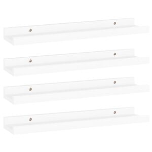vidaXL &Eacute;tag&egrave;res murales 4 pcs Blanc 40x9x3 cm