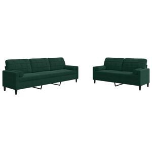 vidaXL Ensemble de canap&eacute;s 2 pcs avec coussins et traversins velours