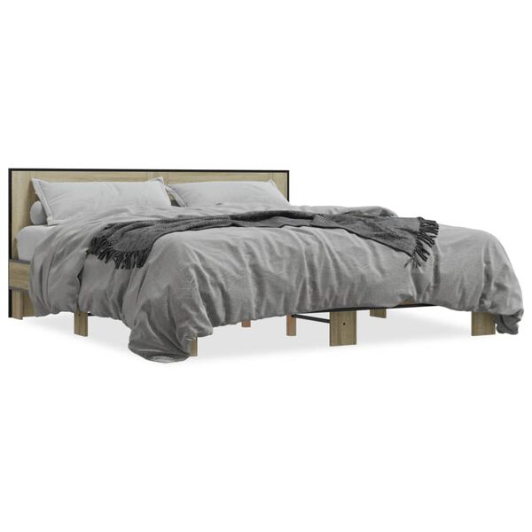 vidaXL Cadre de lit sans matelas ch&ecirc;ne sonoma 180x200 cm