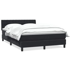vidaXL Sommier &agrave; lattes de lit avec matelas noir 160x220 cm velours