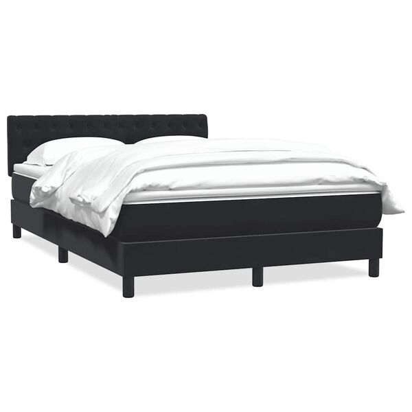 vidaXL Sommier &agrave; lattes de lit avec matelas noir 160x220 cm velours