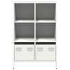 vidaXL Buffet haut blanc 68x39x103,5 cm acier