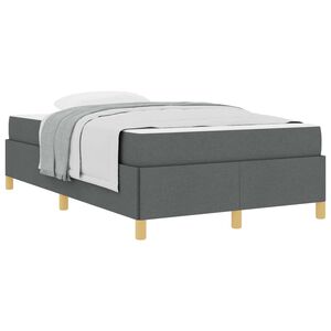 vidaXL Cadre de lit avec matelas Gris fonc&eacute; 120 x 200 cm tissu