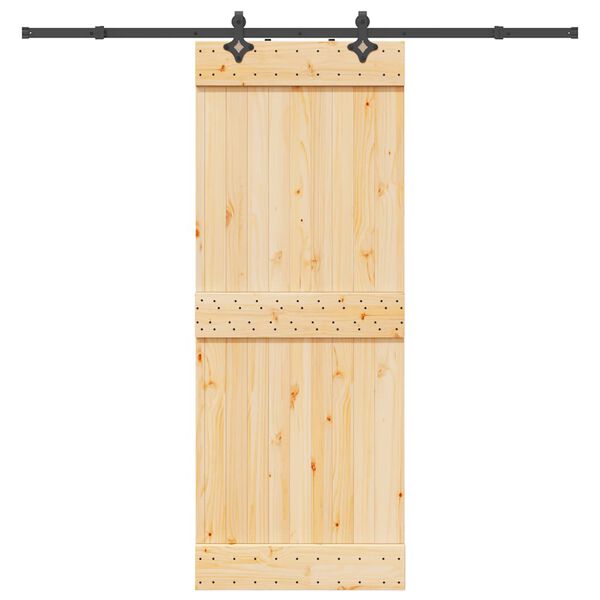 vidaXL Porte coulissante et kit de quincaillerie 80x210 cm pin massif