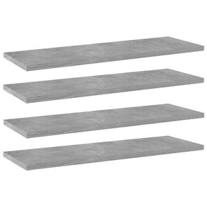 vidaXL Panneaux de biblioth&egrave;que 4 pcs Gris b&eacute;ton 60x20x1,5cm Agglom&eacute;r&eacute;