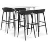 vidaXL Ensemble de bar 5 pcs Blanc et noir