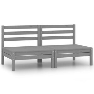 vidaXL Canap&eacute; &agrave; 2 places de jardin Gris Bois de pin solide