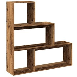 vidaXL &Eacute;tag&egrave;re s&eacute;paratrice de pi&egrave;ce 3 niveaux vieux bois 123x29x123 cm