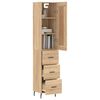 vidaXL Buffet haut Ch&ecirc;ne sonoma 34,5x34x180 cm Bois d'ing&eacute;nierie