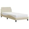 vidaXL Lit avec matelas Dover cr&egrave;me 80x200 cm tissu