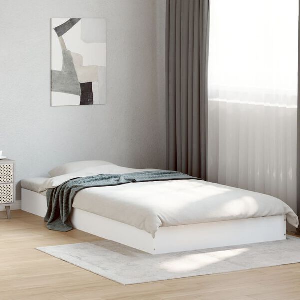 vidaXL Cadre de lit sans matelas blanc 100x200 cm bois d'ing&eacute;nierie