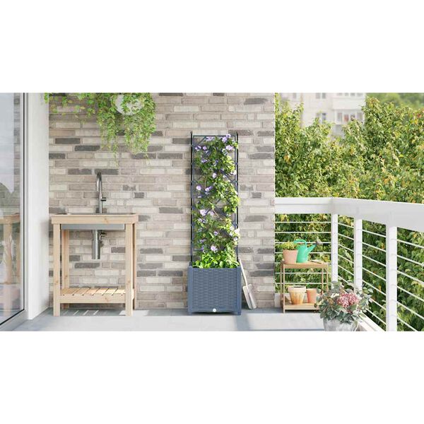 vidaXL Cache-pot de jardin Gris Clair 40 x 40 x 143 cm Acier
