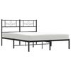 vidaXL Cadre de lit m&eacute;tal sans matelas avec t&ecirc;te de lit noir 120x190cm