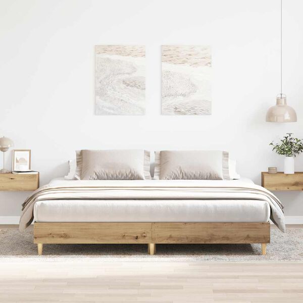 vidaXL Cadre de lit sans matelas ch&ecirc;ne artisanal 160x200 cm