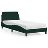 vidaXL Lit avec matelas Dover vert fonc&eacute; 90x200 cm velours