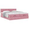 vidaXL Cadre de lit ottoman avec matelas rose 200x200 cm velours
