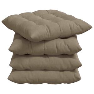 vidaXL Coussins de si&egrave;ge 4 pcs Taupe 40 x 40 x 6 cm Microfibre